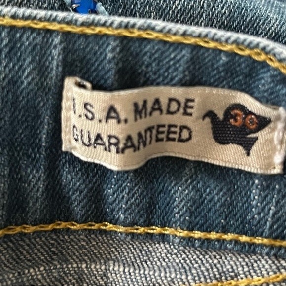 PEOPLE FOR PEACE BOHO PAISLEY EMBROIDERED LOW RISE BOOTCUT JEANS SIZE 30 - Picture 13 of 13